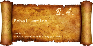 Behal Amrita névjegykártya