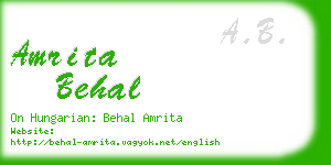 amrita behal business card